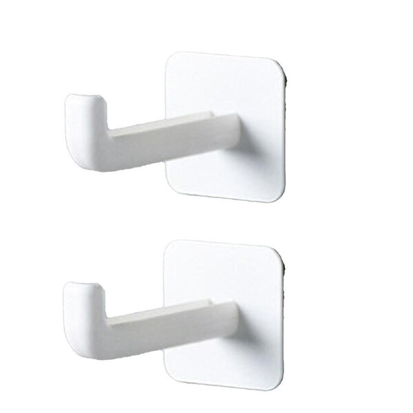 2pcs Coat Hooks Wall Mounted Punch Free Multifunctional Durable Plastic Wall Hanging Coat Hook for Balcony