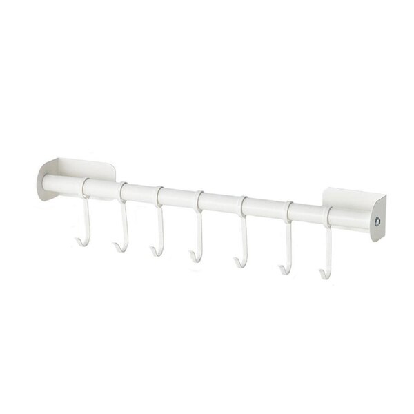 Kitchen Rail with Sliding Hooks Utensil Hanging Rod Wall Mounted Punch Free Rail Utensil Rack for Kitchen Organization