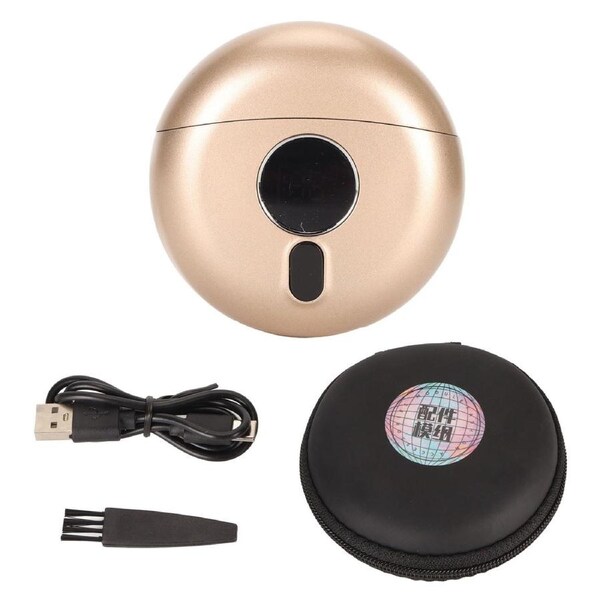 USB Rechargeable Electric Beard Trimmer Portable Mini Travel Beard Trimmer for Men Facial Chest Trimming Champagne Gold