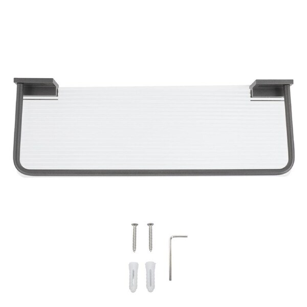 Floating Shelf Space Aluminum Acrylic Wall Mounted Decorative Storage Shelf for Kitchen Bathroom Living Room Bedroom Grey