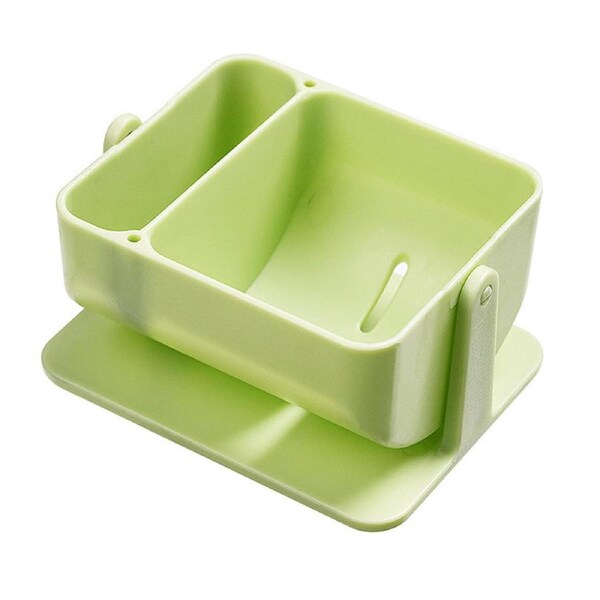 Makeup Sponge Holder Wall Mounted Punching Free Multifunction Rotating Powder Puff Storage Rack