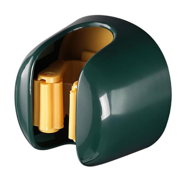 Mop Holder Wall Mount No Drilling Secure Fixation Anti Falling Mop Broom Hanger for Bathroom Kitchen Balcony Green