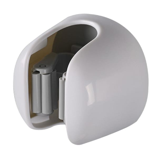 Mop Holder Wall Mount No Drilling Secure Fixation Anti Falling Mop Broom Hanger for Bathroom Kitchen Balcony Gray White