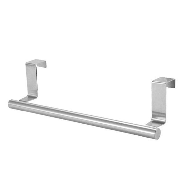 Multi Purpose Stainless Steel Single Bar Towel Rack Hole Free Towel Rack Bathroom Towel Bar S 6.2x23.5cm