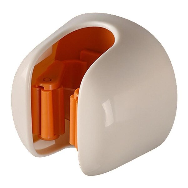 Mop Holder Wall Mount No Drilling Secure Fixation Anti Falling Mop Broom Hanger for Bathroom Kitchen Balcony Orange