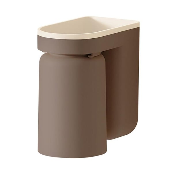 Wall Mounted Toothbrush Holder with Drainage Function Self Adhesive Toothbrush Holder with Cups for Bathroom Caramel Brown