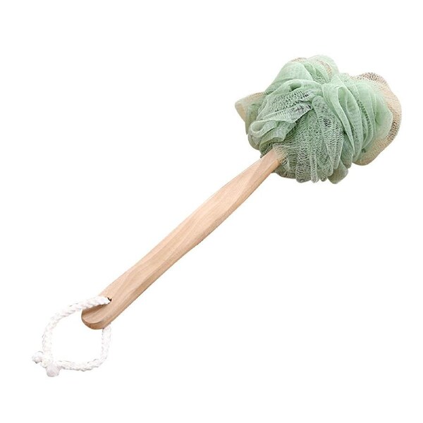 Long Handle Body Scruber Cleaning Bath Scrubber Bath Scrubbing Ball for Bathroom Shower Green