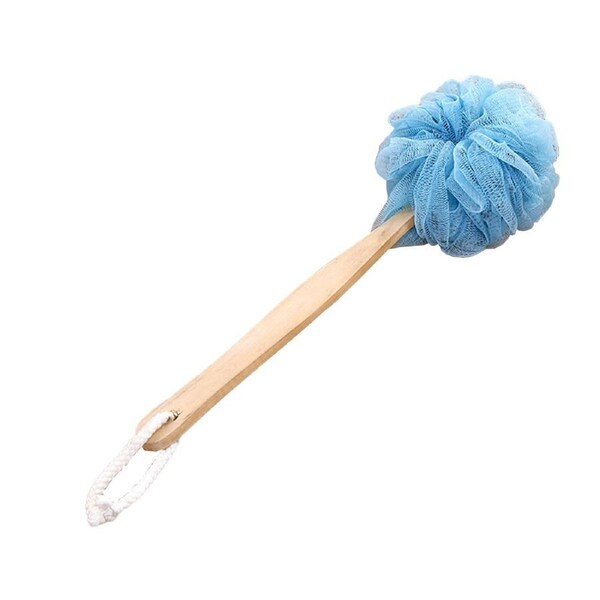 Long Handle Body Scruber Cleaning Bath Scrubber Bath Scrubbing Ball for Bathroom Shower Blue