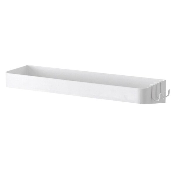 Wall Mounted Bathroom Shelf Multipurpose Modern Minimalism Style Punch Free Floating Shelf for Bathroom White Rectangle