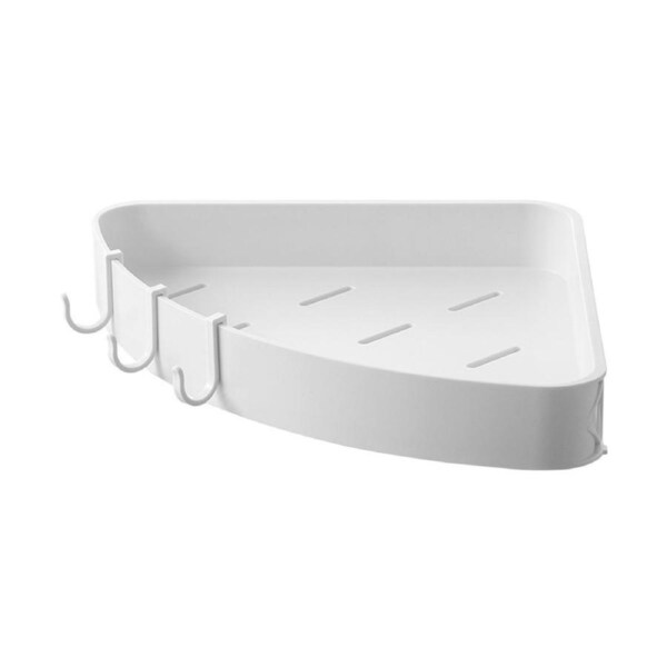 Wall Mounted Bathroom Shelf Multipurpose Modern Minimalism Style Punch Free Floating Shelf for Bathroom White Sector