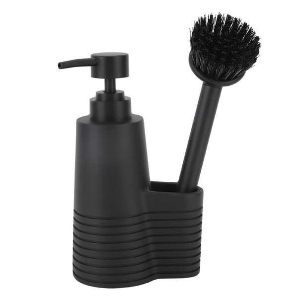 Dish Soap Dispenser Stainless Steel Washing Up Liquid Dispenser with Cleaning Brush for Kitchen