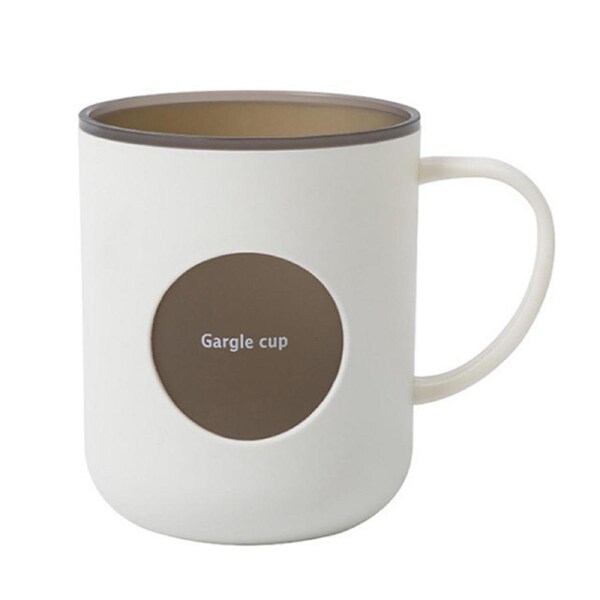 Toothbrush Cup Bathroom Cup Unbreakable Reusable Mouthwash Cups Drinking Cups with Handle Wide Mouth White