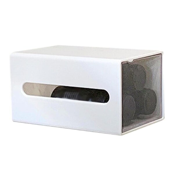 Wall Mount Drawer Storage Box Plastic Punch Free Storage Drawer for Cotton Swabs Hair Clips Bathroom