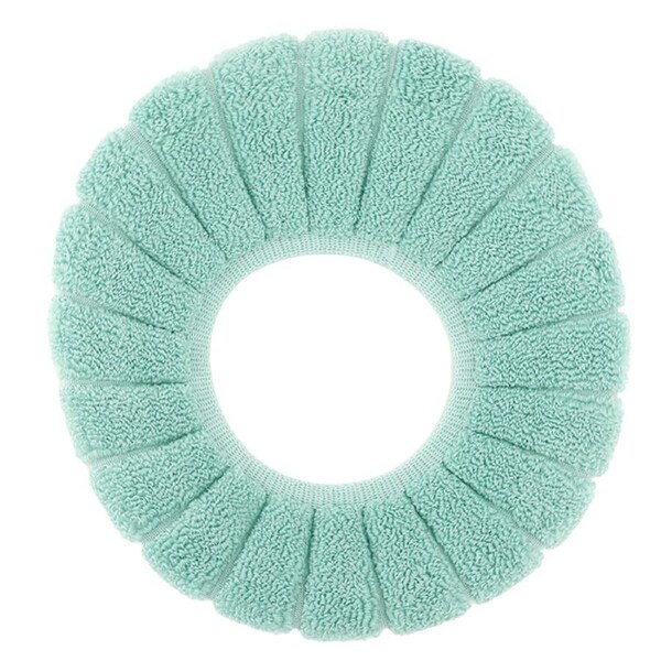 Toilet Seating Cover Warm Soft Comfortable Washable Reusable Non Slip Toilet Seating Pad Replacement Green