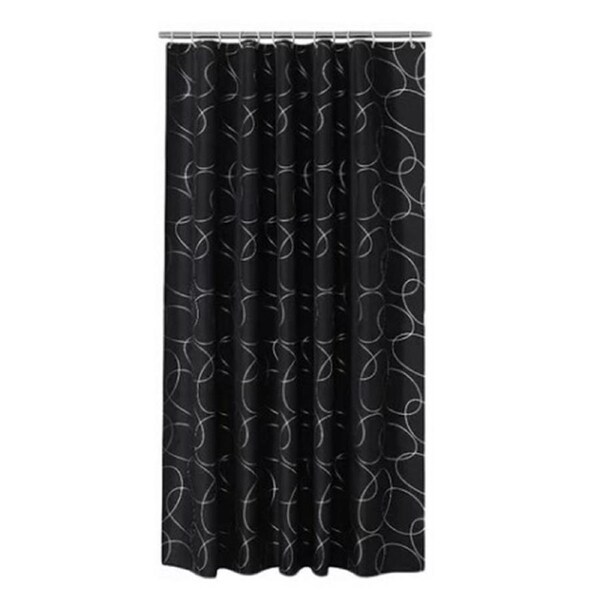 Thickened Black Siliver Circle Shower Curtain Waterproof Polyester Fabric Shower Curtain 180x180cm
