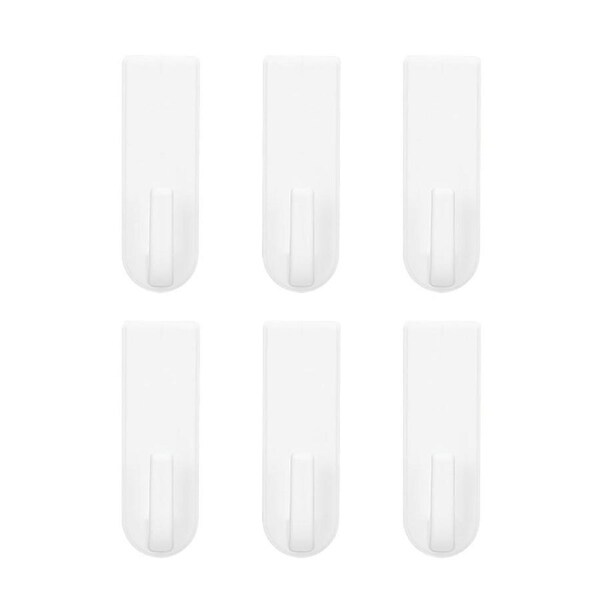 6pcs Bathroom Hooks No Drilling Easy Installation Wall Hooks Stylish Simple Plastic Adhesive Hooks for Towel Robes Hats Clothes
