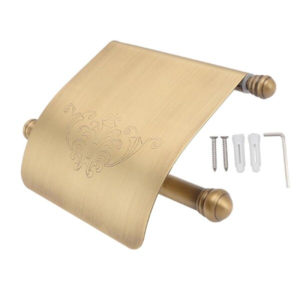 Paper Towel Holder Antique Wall Mounted Copper Stainless Steel Tissue Roll Storage Hanger for Bathroom