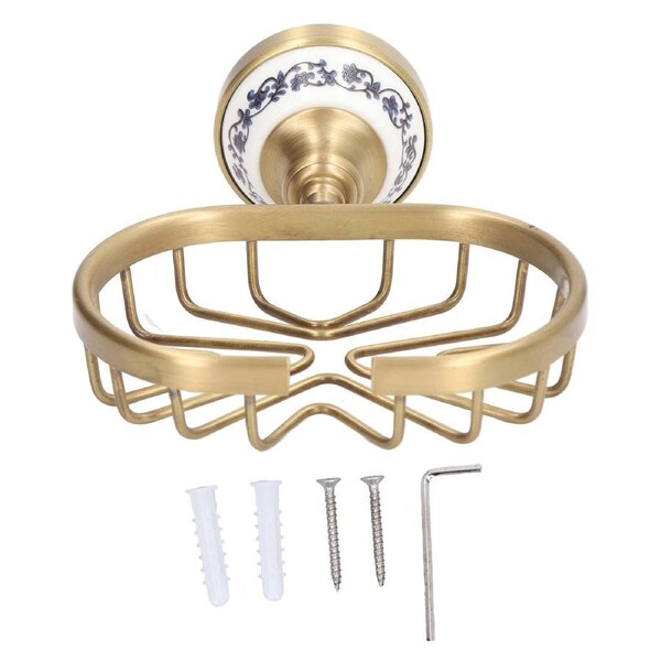 Soap Dish Holder Basket Hollow Design Waterproof Rustproof Wall Mounted Antique Bathroom Soap Basket Soap Dish Holder