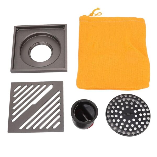 Square Shower Floor Drain Extra Thick Stainless Steel Bathroom Floor Drain for Home Kitchen Accessories Gray