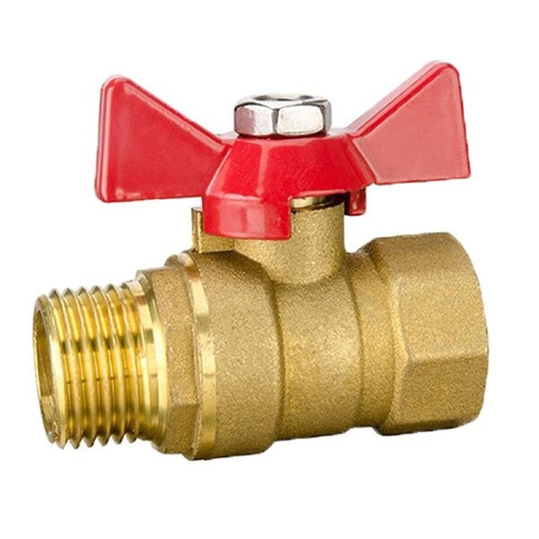 Brass Ball Valve Water Pipe Shut Off Switch with T Handle Pipe Threaded Fitting for Home Industry Female Male Threaded