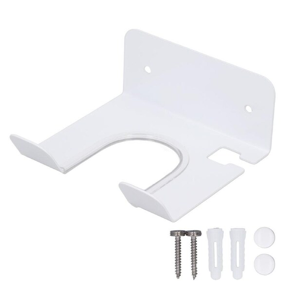 Wall Mounted Hair Dryer Holder Stainless Steel Hair Blow Dryer Rack for Home Washroom Bathroom White