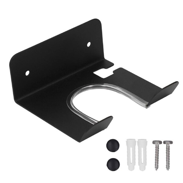 Wall Mounted Hair Dryer Holder Stainless Steel Hair Blow Dryer Rack for Home Washroom Bathroom Black