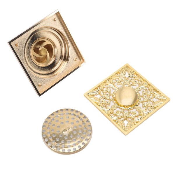 Square Floor Drain Odorproof Shower Floor Drain with Filter Large Displacement Floor Drain Set for Bathroom Balcony