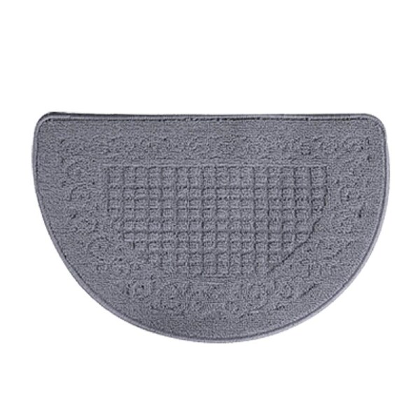 Half Circle Doormat Semicircle Floor Mat Dust Trap Polyester Fiber Strong Absorption Anti Slip for Outdoor Indoor Grey 48x78cm / 18.9x30.7in
