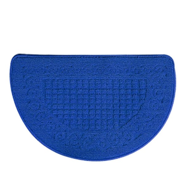 Half Circle Doormat Semicircle Floor Mat Dust Trap Polyester Fiber Strong Absorption Anti Slip for Outdoor Indoor Blue 48x78cm / 18.9x30.7in