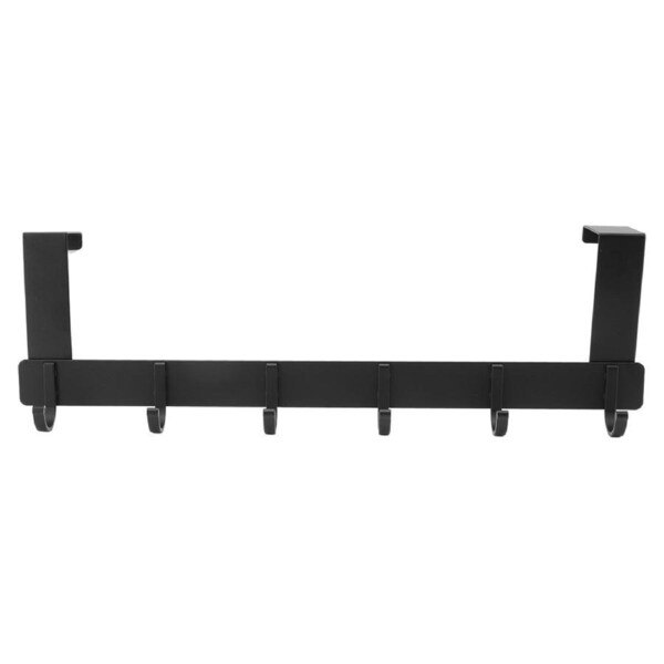Door Hanging Hooks 6 Hooks Space Aluminum Thickened Movable Wall Mounted Coat Hat Hook Bathroom Door Row Hook