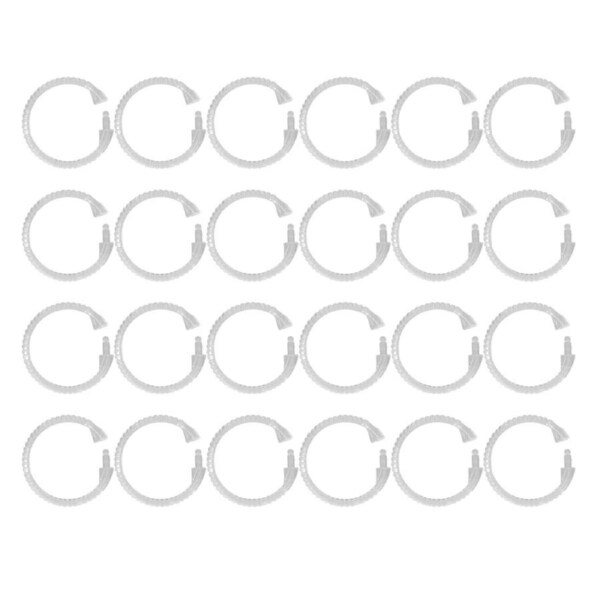24Pcs Curtain Rings ABS Transparent O Shape Shower Curtain Hooks for Bathroom Shower Rod
