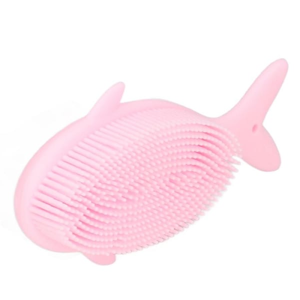 Baby Bath Brush Cartoon Whale Shape Silicone Soft Hair Baby Bath Shampoo Massage Cleaning Shower Brush Kids Bath Toys Pink