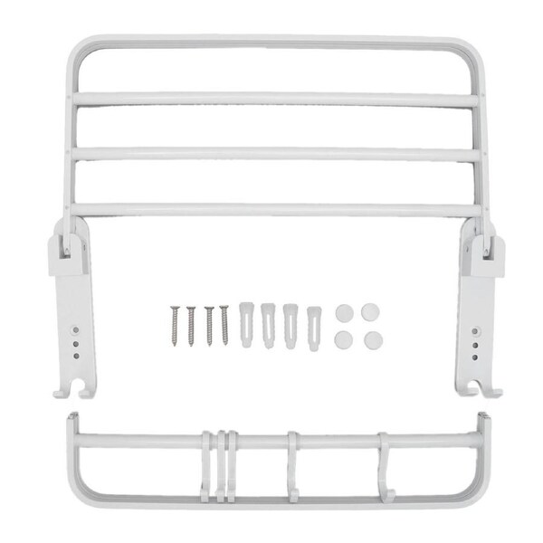 Towel Rack Space Aluminium Wall Mounted Towel Rack Hanger for Bathroom Kitchen White