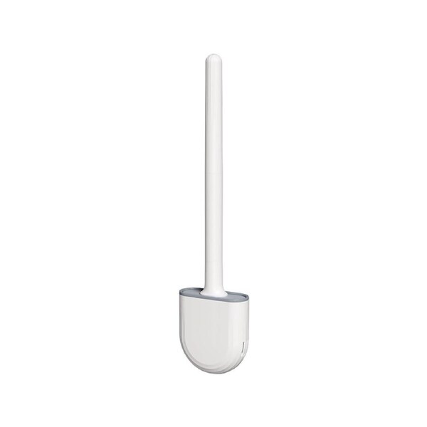 Wall Mounted Toilet Brush Mini Bathroom Toilet Cleaning Brush with Detachable Handle Moonlight White