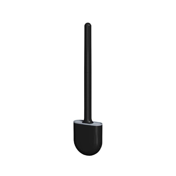 Wall Mounted Toilet Brush Mini Bathroom Toilet Cleaning Brush with Detachable Handle Dark Night Black