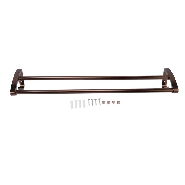 Towel Bar Rust Proof Double Layer Rose Gold Wall Mounted Towel Rack with Hook for Bathroom Kitchen