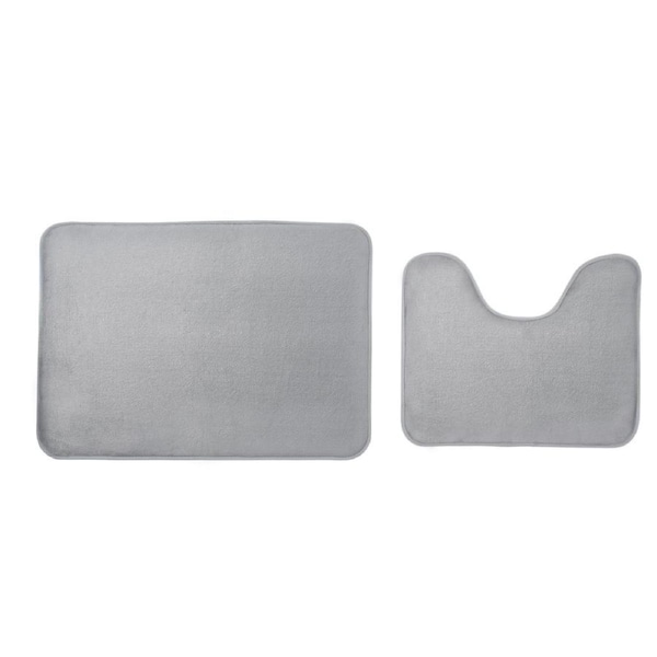 2Pcs Memory Foam Toilet Rugs Contour Extra Soft Absorbent 40x50cm U Shaped 50x70CM Rectangle