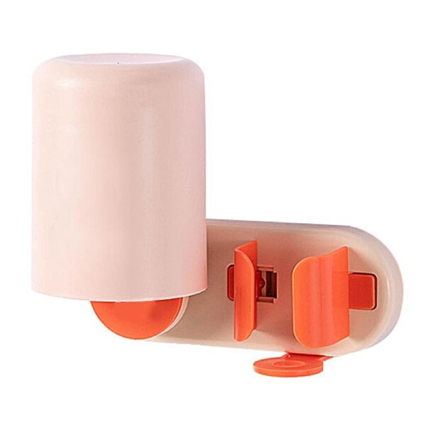 Bathroom Toothbrush Holder Multifunctional Wall Mounted Toothbrush Storage Rack for HouseholdPink Orange with Cup