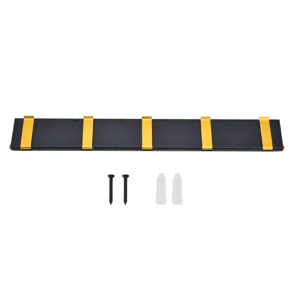 Modern Flip Floating Rack 5 Retractable Hooks 5kg Load Modern Wall Floating Coat Hook Rack for Balcony Hall Bathroom