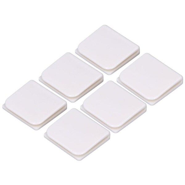 6Pcs/Set Shower Splash Curtain Clips White Self Adhesive 4.5x5cm for Home Bathroom Bedroom Living Room Kitchen