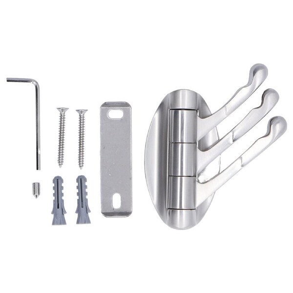 3 Clothes Hook Zinc Alloy Heavy Duty Coat Hook with Round Base for Bedroom Bathroom Closet