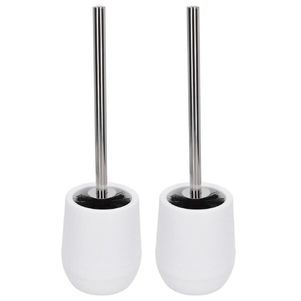 2sets Toilet Bowl Cleaner Brush Lockable Thread Convenient Practical Efficient Safe Reliable Durable Cleaning ToolsWhite (2pcs/inner Box)