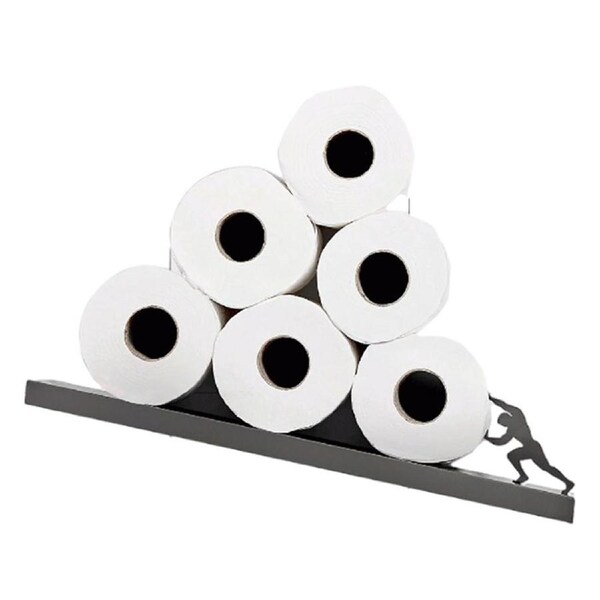 Floating Shelf Toilet Paper Holder Modern Wall Mount Organizer for Rolls Tissues Valentine's Day Gift