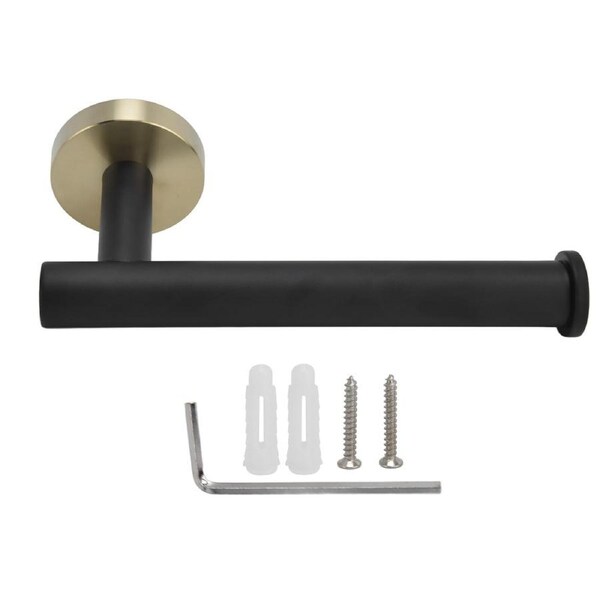 Wall Mounted Toilet Paper Holder 304 Stainless Steel Tissue Roll Holder for Bathroom Toilet Black Gold