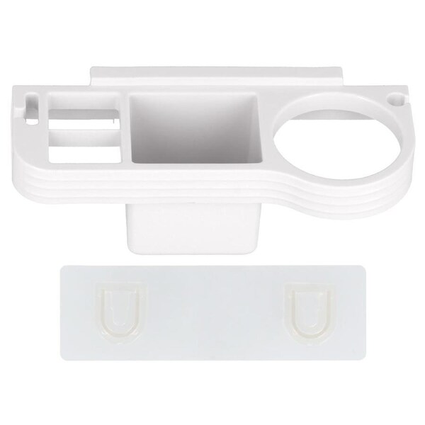 Punch Free Hair Dryer Bracket Hands Free Curly Hair Holder for Bathroom Hair Tool Storage RackWhite