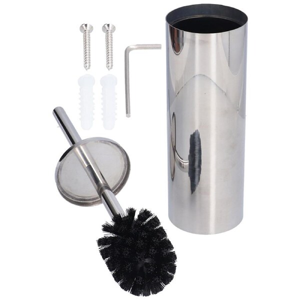 Toilet Brush with Holder Stainless Steel Long Handle Toilet Bowl Brush Soft Toilet Brush Toilet Cleaning Brush SetMirror Face