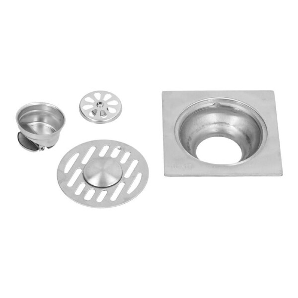 Stainless Steel Floor Drain Self Sealing Washing Machine Floor Strainer for Kitchen BathroomHigh Gloss Dual Use