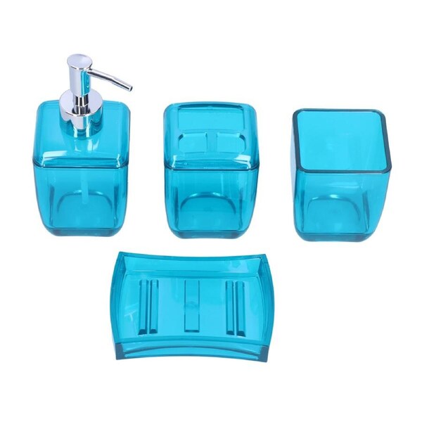 4PCS Bathroom Set Soap Dispenser Toothbrush Holder Wash Cup Soap Dish Bathroom Supplies