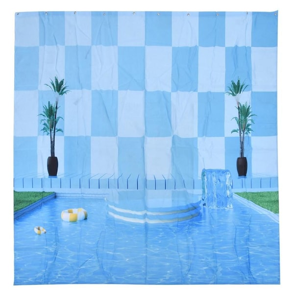 Shower Curtain Waterproof Polyester Decorative Curtain with 12pcs Hook for Bathroom Home Decoration59.1x70.9in