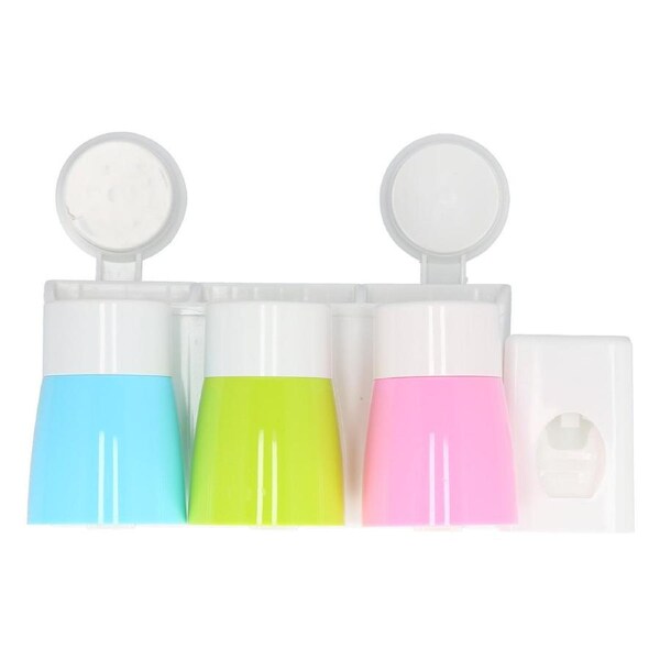 Toothbrush Holder Set Wall Mounted Family Multifunctional Toothbrush Organizer with Suction Cup
